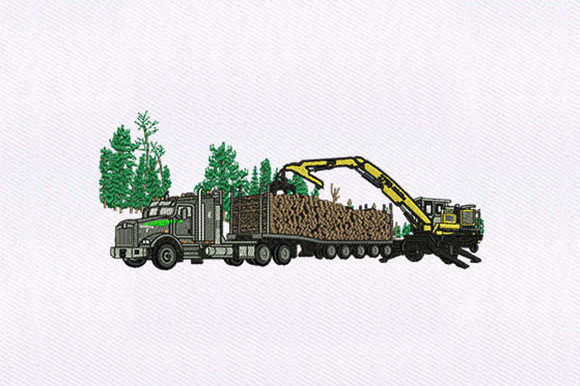 A Detailed Look at the Tractor and Truck Embroidery Design