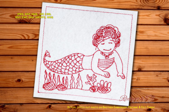 A Mermaid Embroidery Design for Your Handmade Product Line