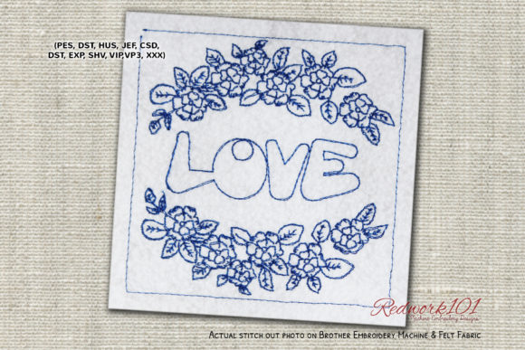 An Embroidery Designer's Review of Love with Flower Redwork