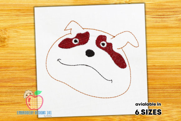 Cute Bulldog Face Sketch Embroidery: Craft Fair Product Review
