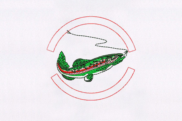 Fish Hunting Embroidery for Premium Boutique Sweatshirts