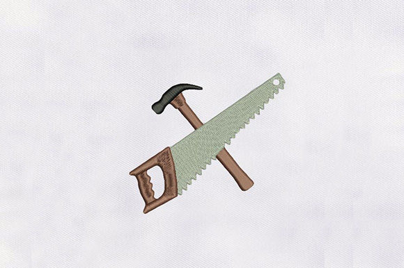 Hammer Saw Tools Embroidery for Crafters & DIY Gifts