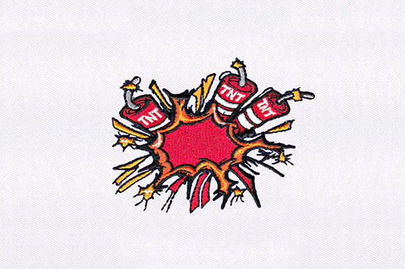 Red TNT Bombs Design: A Bold Embellishment for Handmade Goods