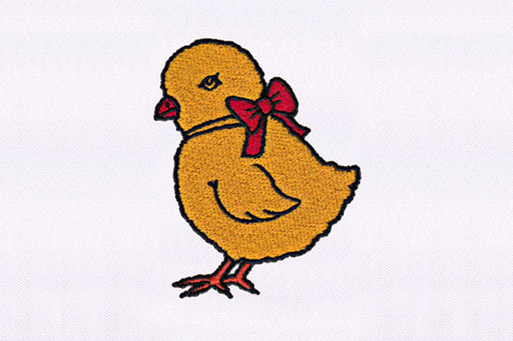 Ribbon Tied Chick Embroidery: A Spring Holiday Charm